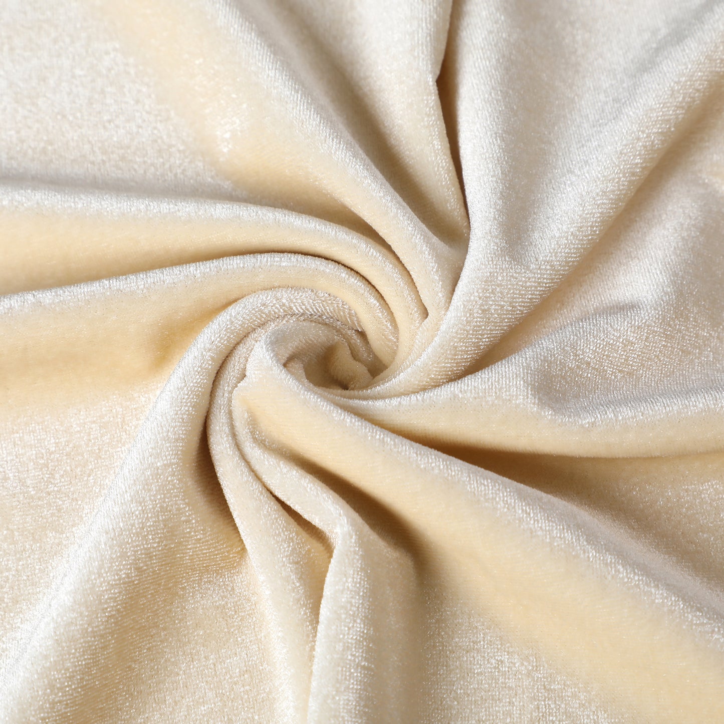 Ivory Stretchy Velvet Fabric