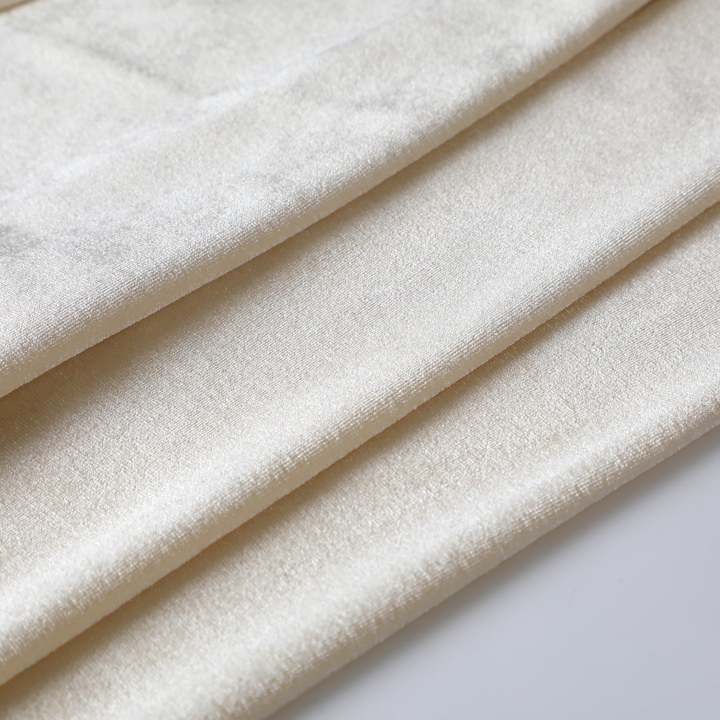 Ivory Stretchy Velvet Fabric
