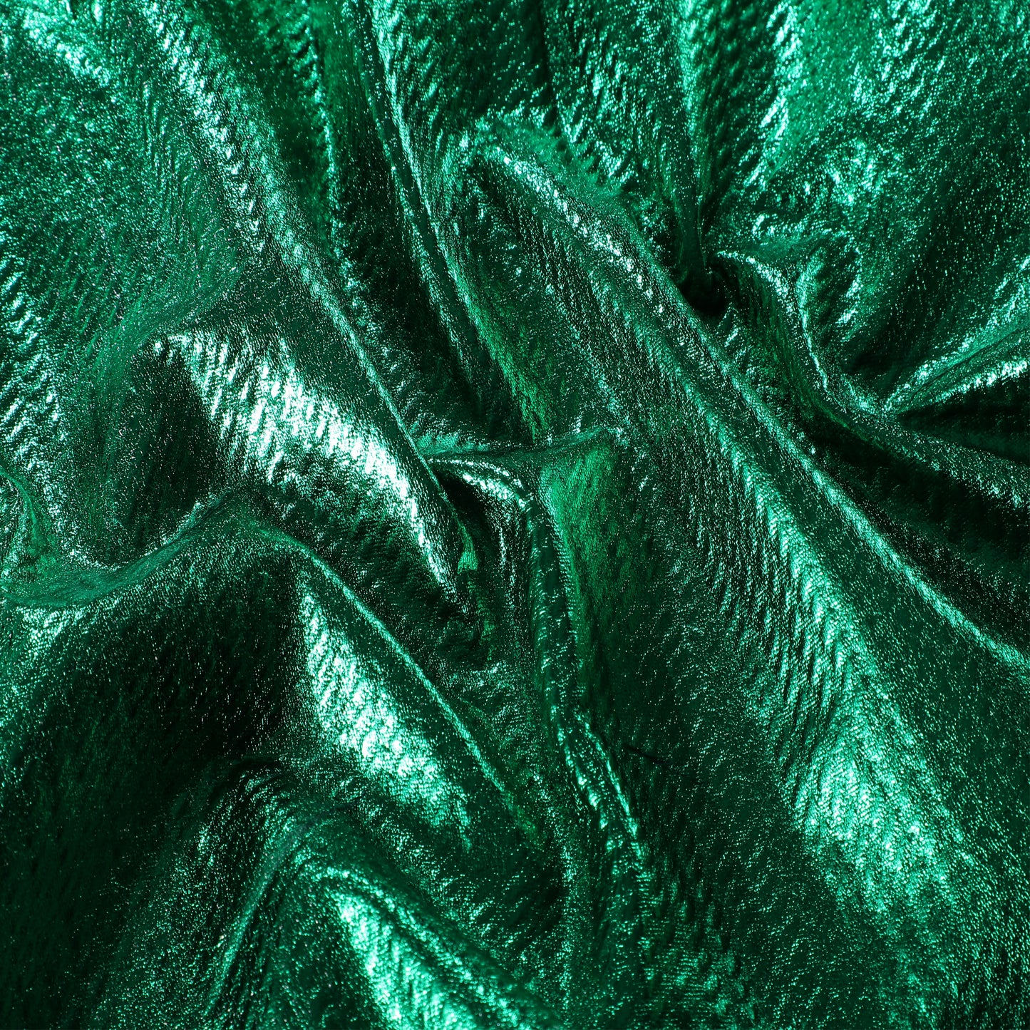 Green Metallic Foil Liverpool Bullet Textured Fabric