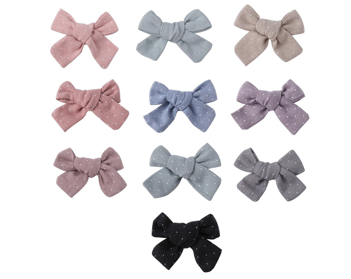 Polka Dot Linen hair bow clips bows for toddlers girls, school bow bows hair clips for girls barrettes alligator clip