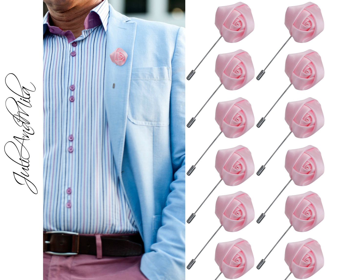 Flower Lapel Pin, Light Pink Lapel Pin, Lapel Pin, Wedding Lapel Pin, Men Lapel Pin, Lapel Flower, Wedding Boutonniere, Gift, Men&#39;s Lapel
