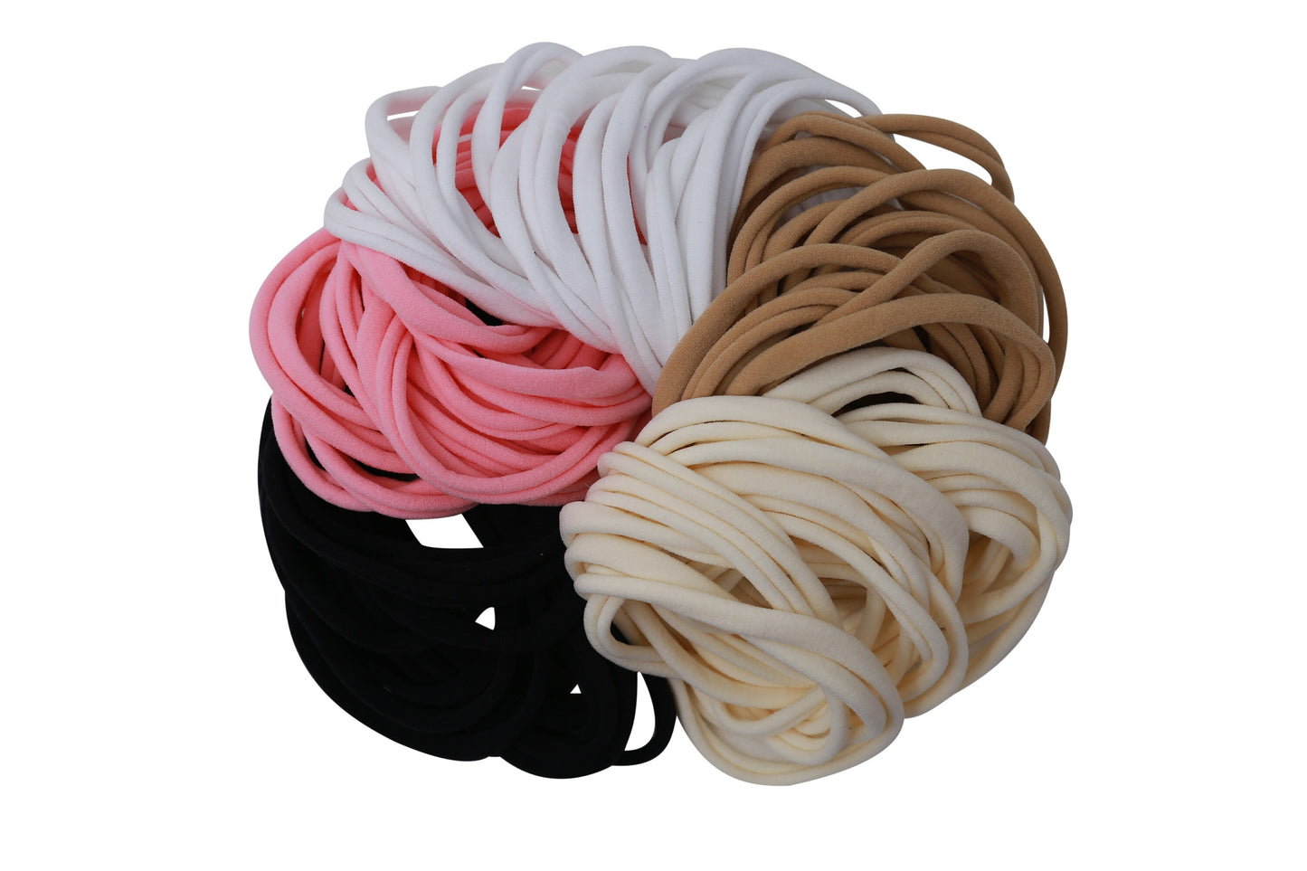 Mix Nylon Headbands 100 Pack Wholesale Nylon Baby Headband Elastic Baby Headbands White Black Nude Soft Thin Stretchy Bulk DIY Craft Supply