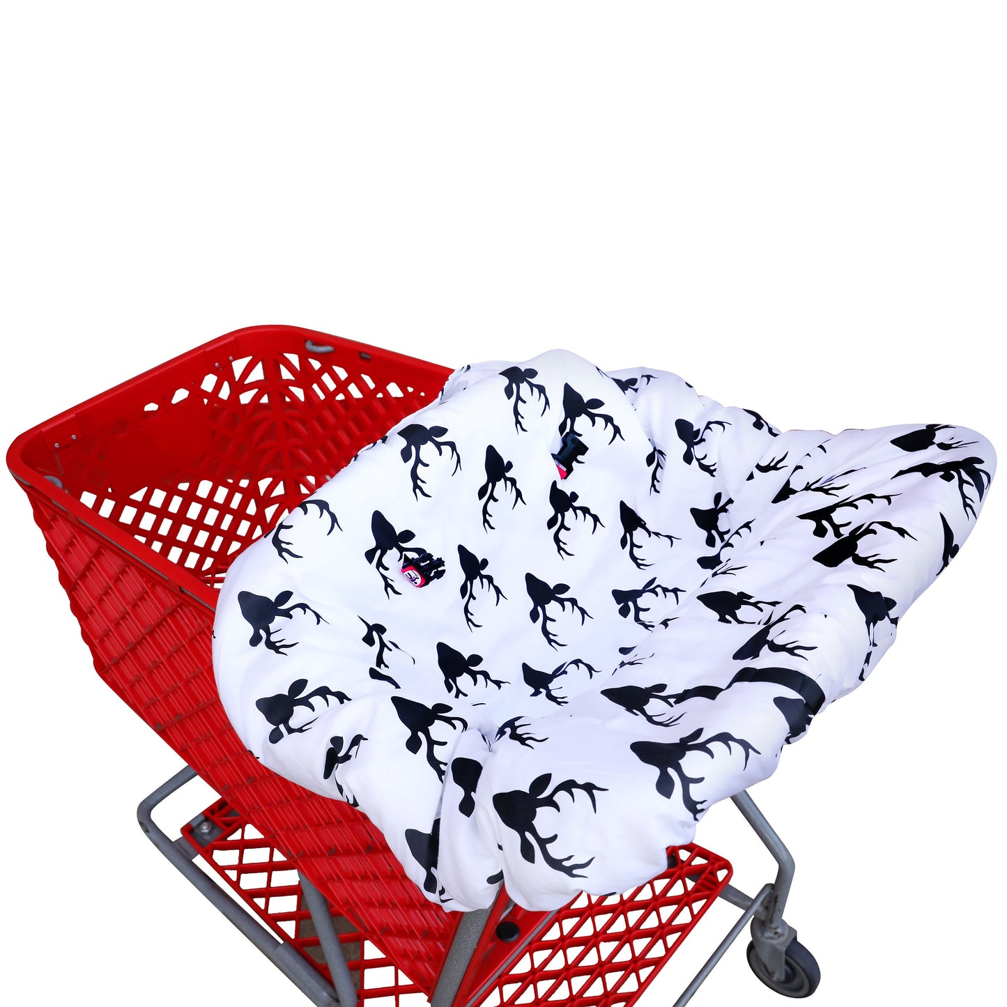 Shopping cart Covers for Baby, High Chair and Grocery Cover for Babies, Infants, Toddlers Trolley Seat for Boys and Girls Black White Antler
