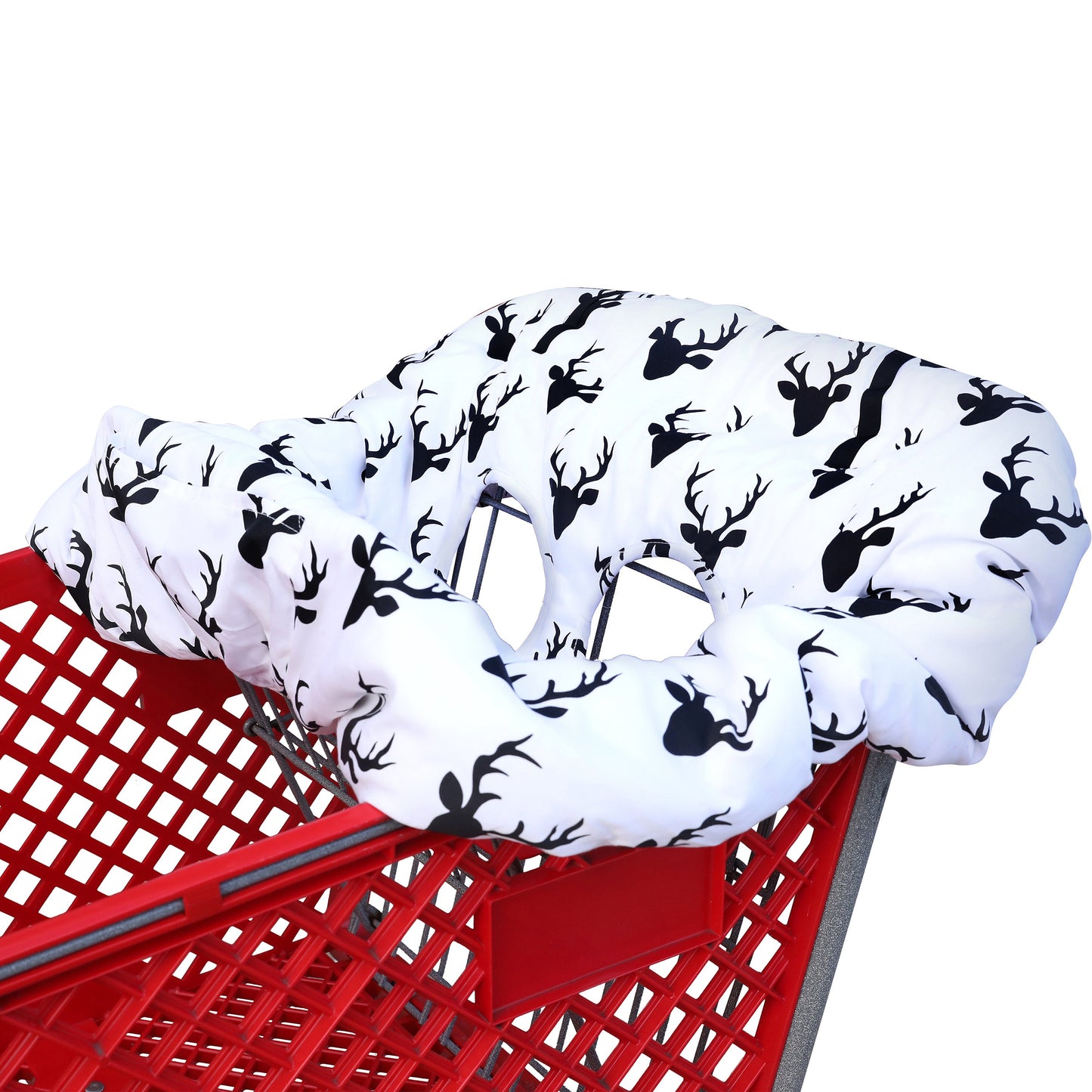 Shopping cart Covers for Baby, High Chair and Grocery Cover for Babies, Infants, Toddlers Trolley Seat for Boys and Girls Black White Antler