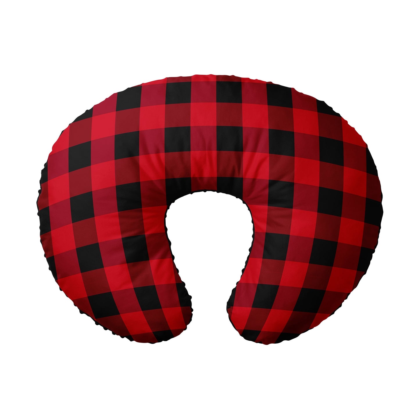 Nursing Pillow Cover,100%Cotton,Slipcover Minky Boy Girl-Woodland Nursery Decor for Baby Boys and Girls Pillow Cover Red Plaid Squares Cabin