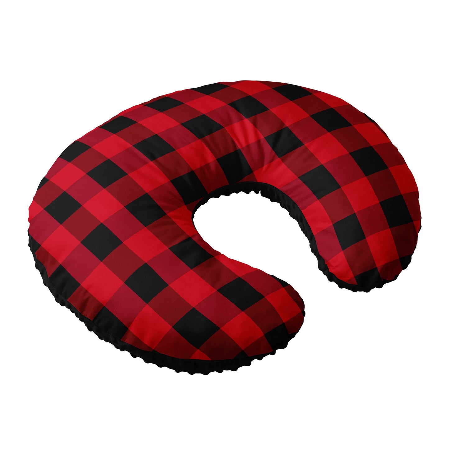 Nursing Pillow Cover,100%Cotton,Slipcover Minky Boy Girl-Woodland Nursery Decor for Baby Boys and Girls Pillow Cover Red Plaid Squares Cabin