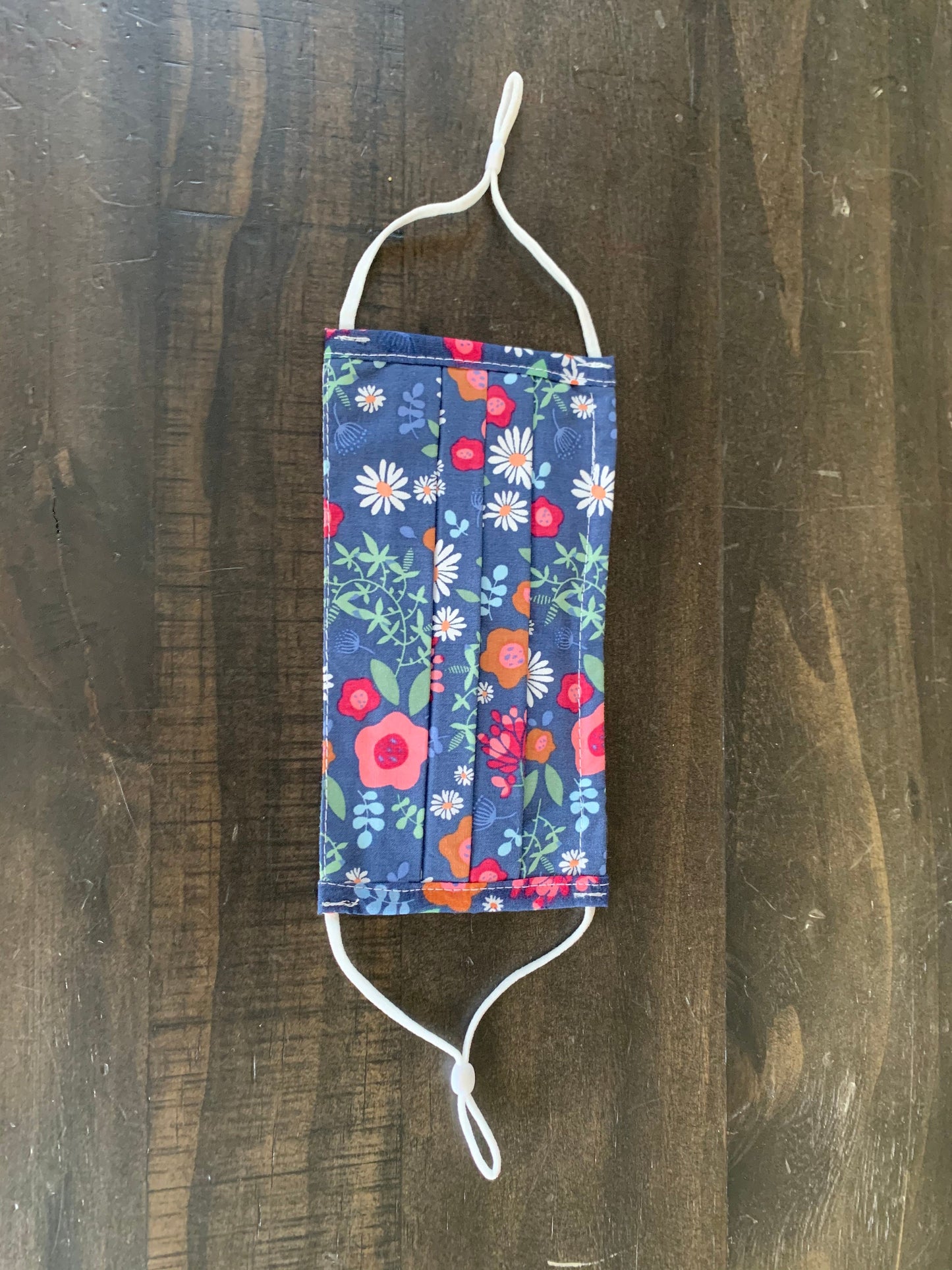 Face Mask for kids with Nose Wire Adjustable Ear Loops  Covering Fabric Washable 100% Breathable Three Layer Floral Reusable