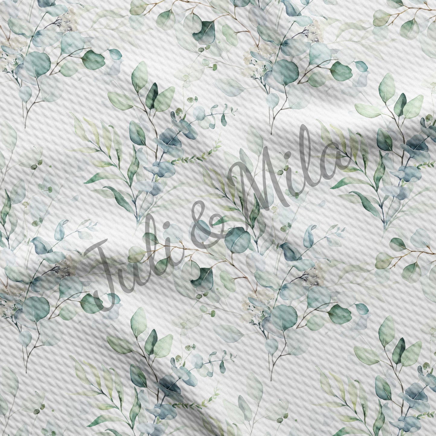 Printed Floral Bullet Textured Fabric  Greenery (F11)