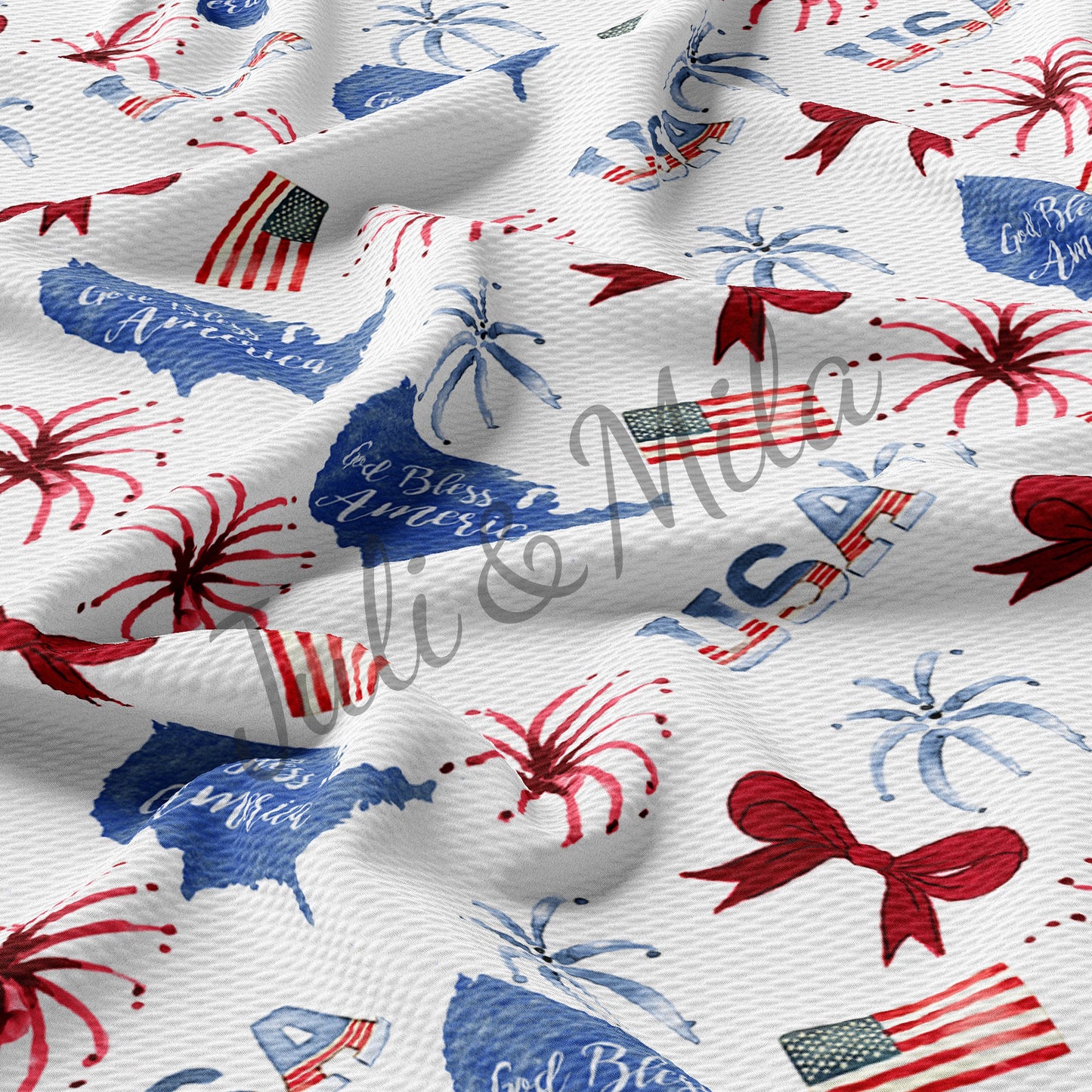 Patriotic 4th of July Bullet Fabric US Flag PT3