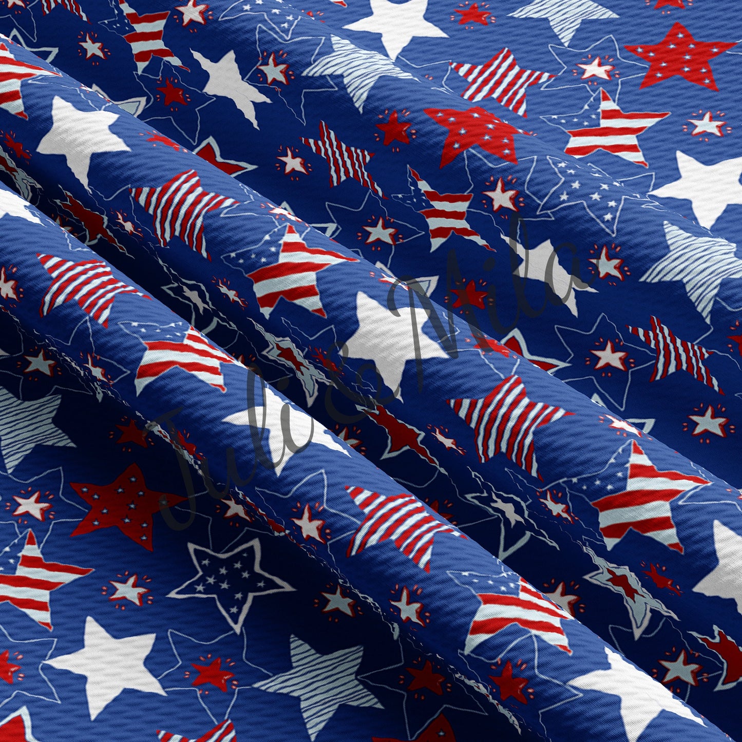 Patriotic 4th of July Printed Bullet Fabric USA Flag PT15