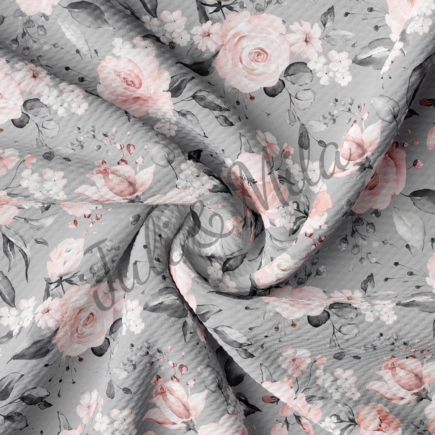 Printed Floral  Bullet Textured Fabric by the yard AA251