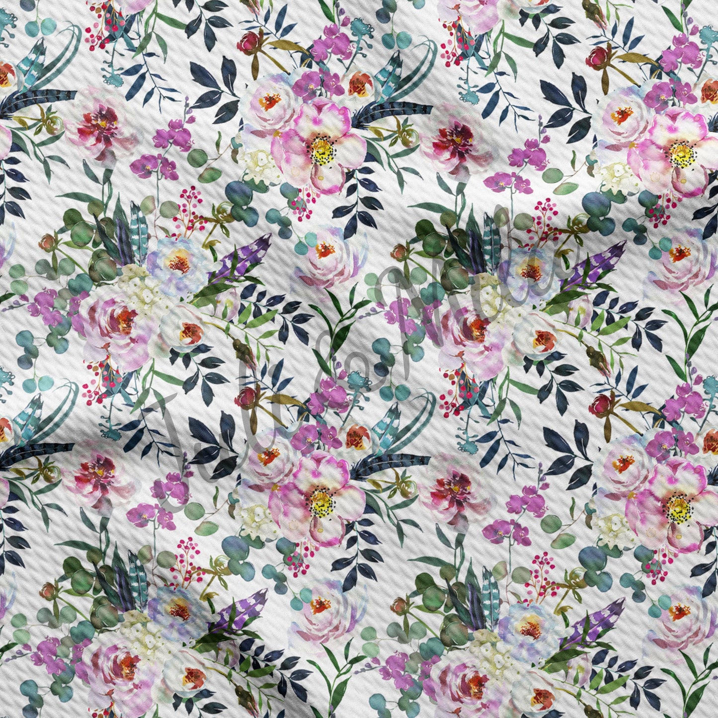 Floral Bullet Textured Fabric F25