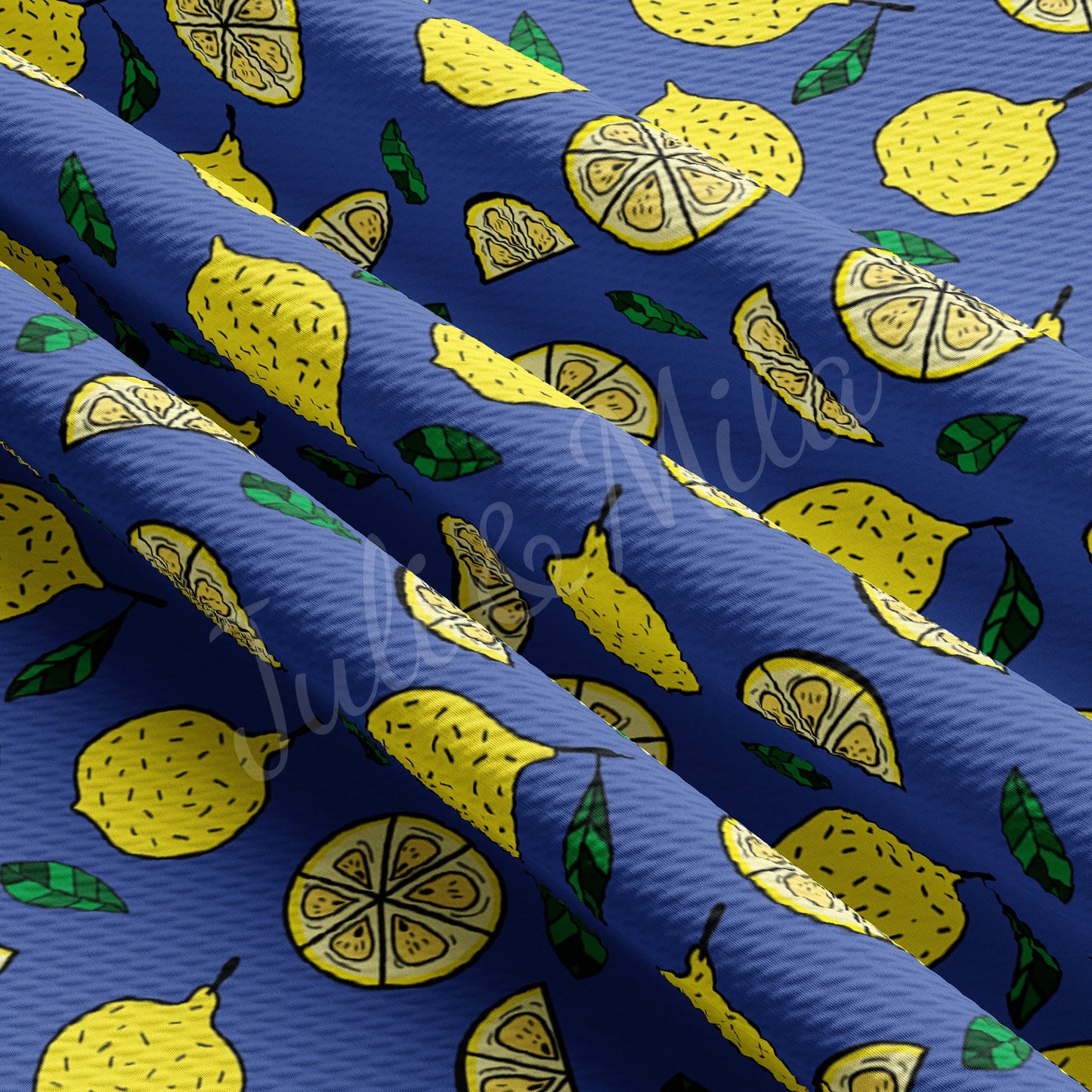 lemon Printed  Bullet Textured Fabric  lemon