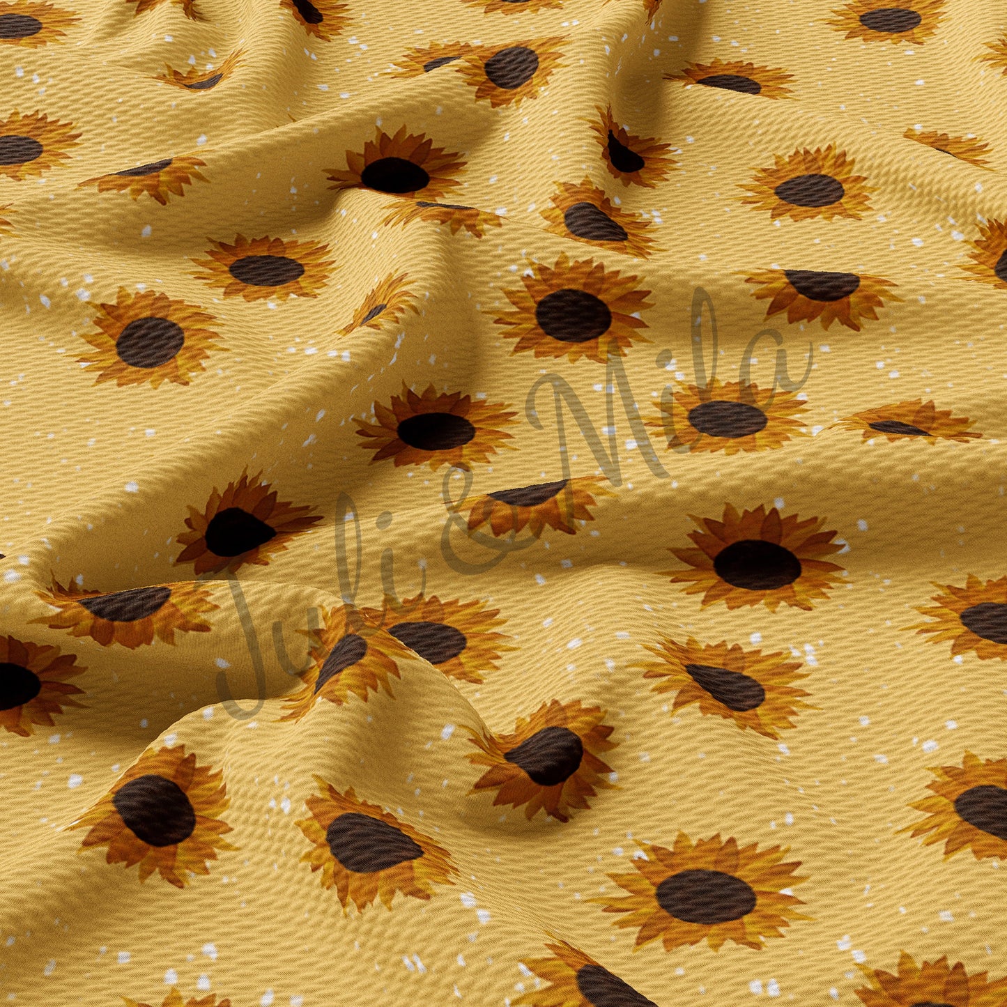 Printed Liverpool Bullet Textured Fabric  (sunflower)