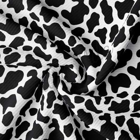 Cow Print Printed Liverpool Bullet Textured Fabric  (spot)