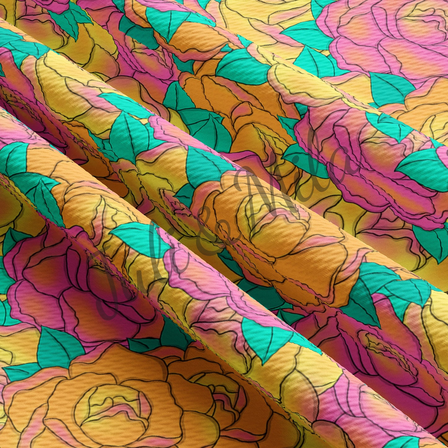 Bullet Textured Fabric  Floral81