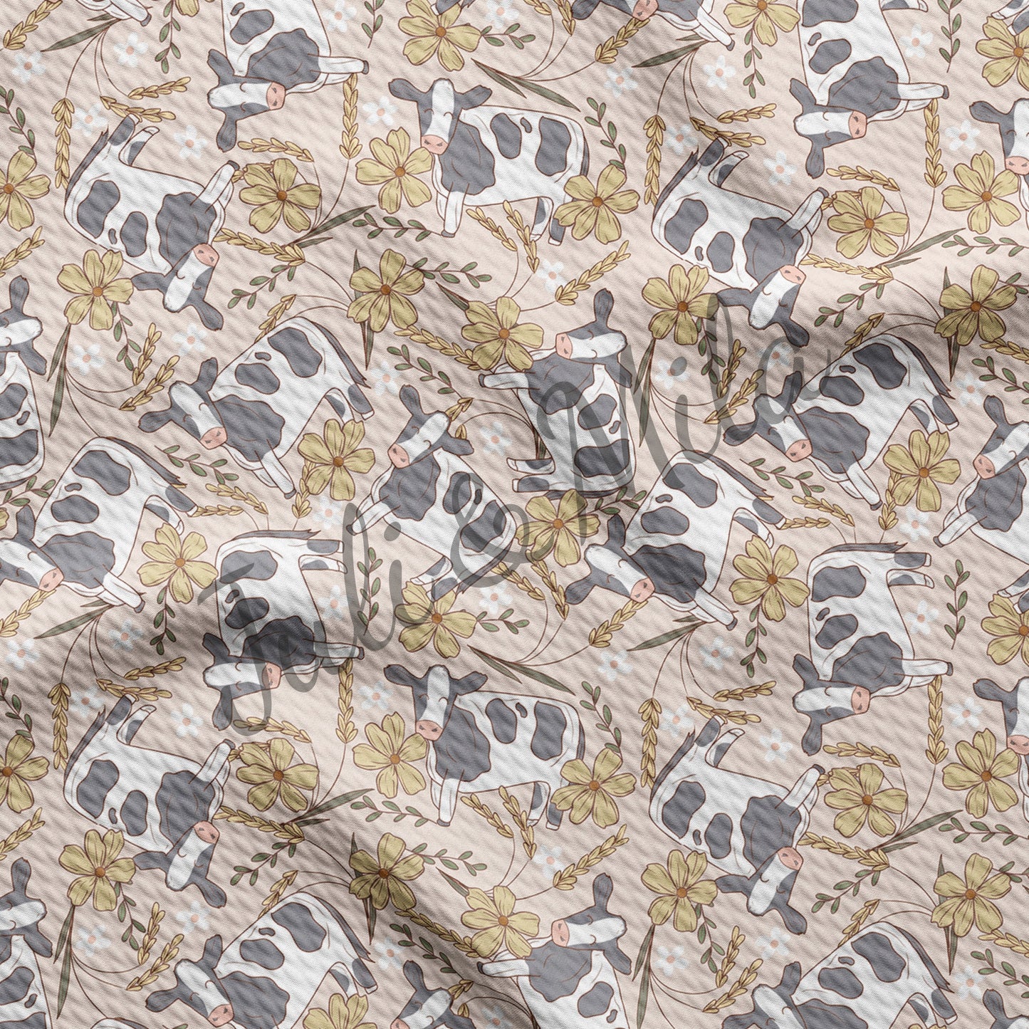 Cow Printed Liverpool Bullet Textured Fabric AA68