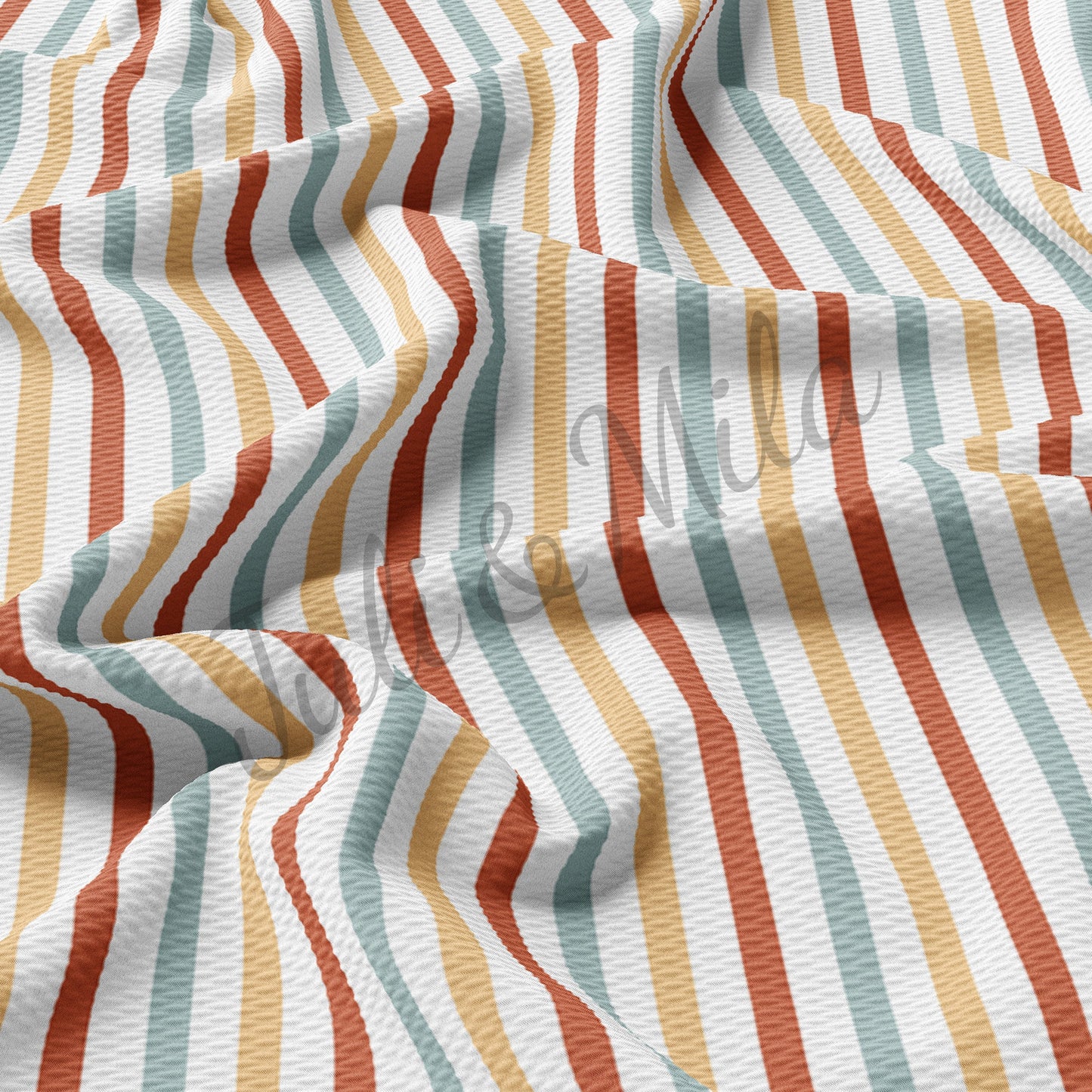 Stripes Printed Liverpool Bullet Textured Fabric  stripes
