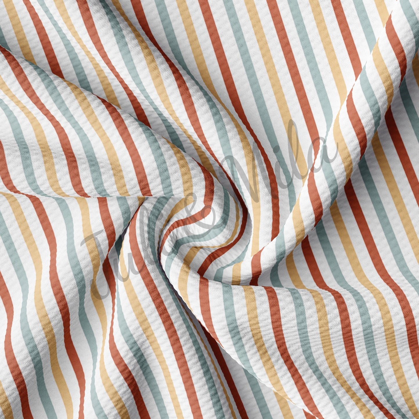 Stripes Printed Liverpool Bullet Textured Fabric  stripes