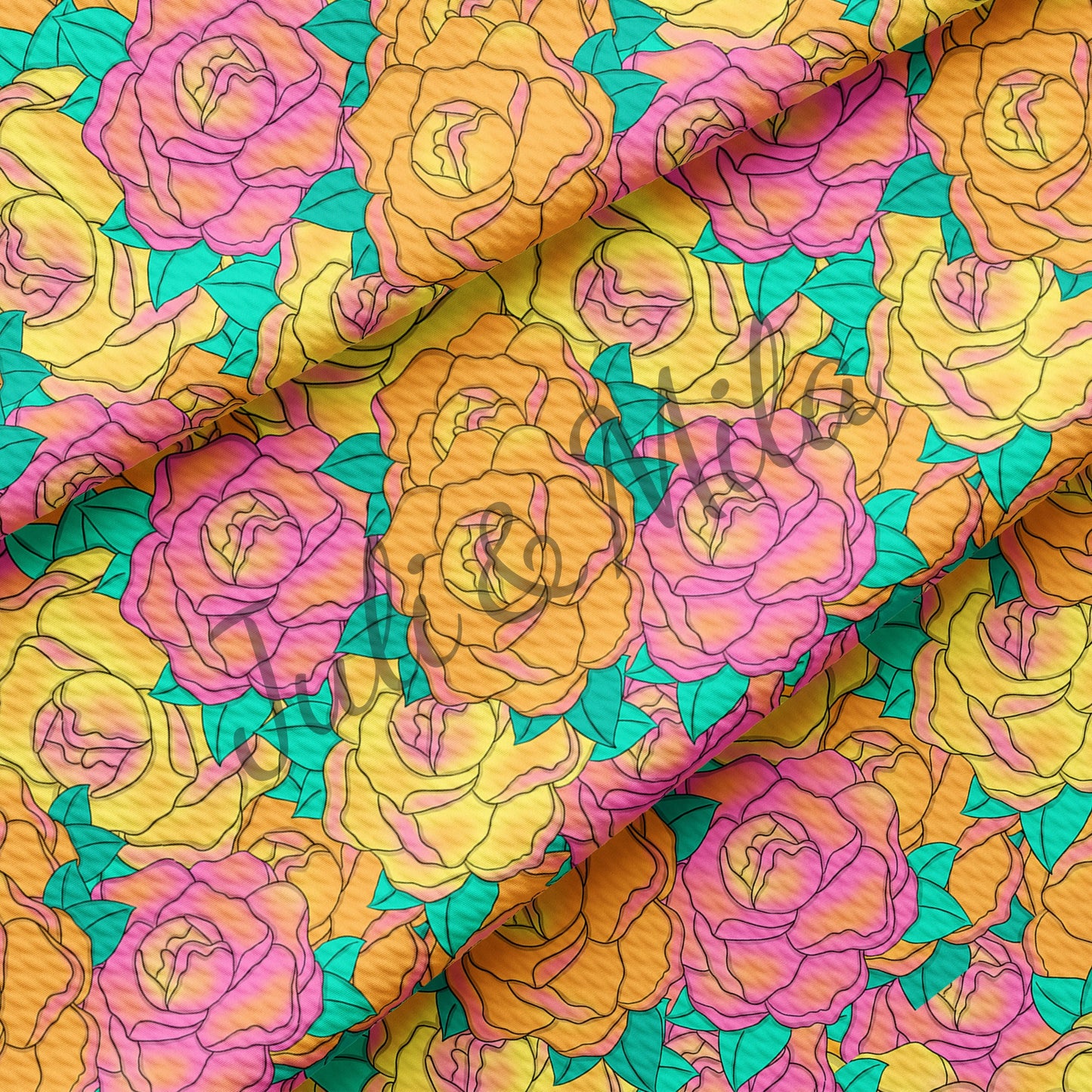 Bullet Textured Fabric  Floral81