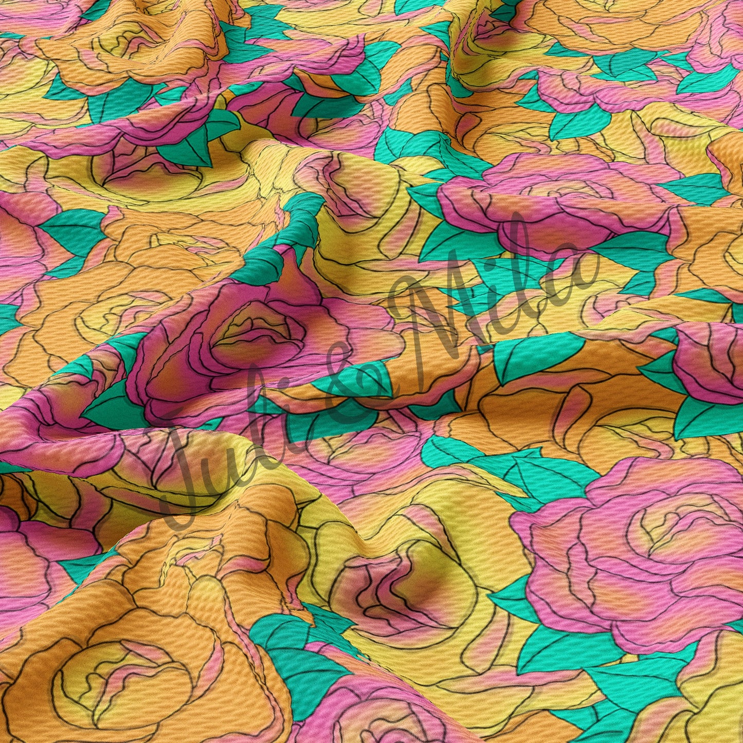 Bullet Textured Fabric  Floral81