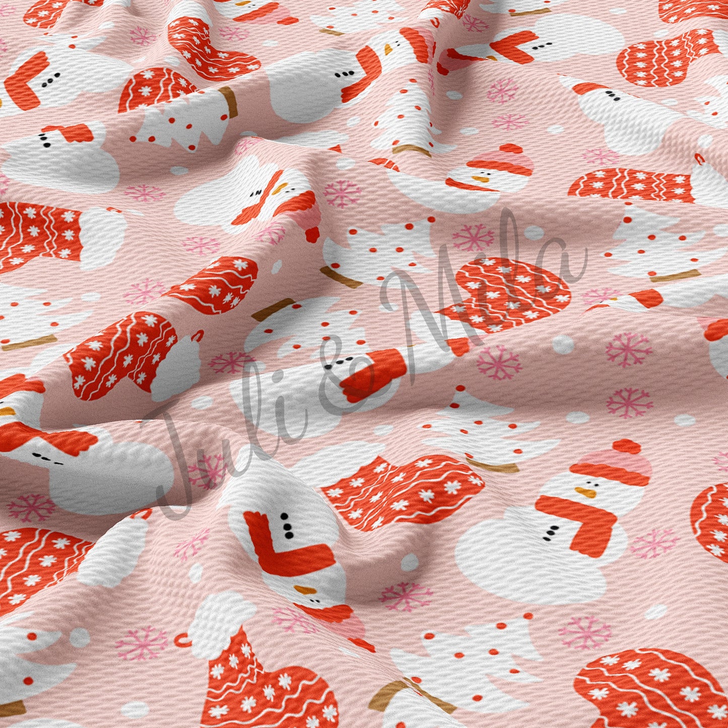 Pink Winter Party Christmas Bullet Fabric AC5