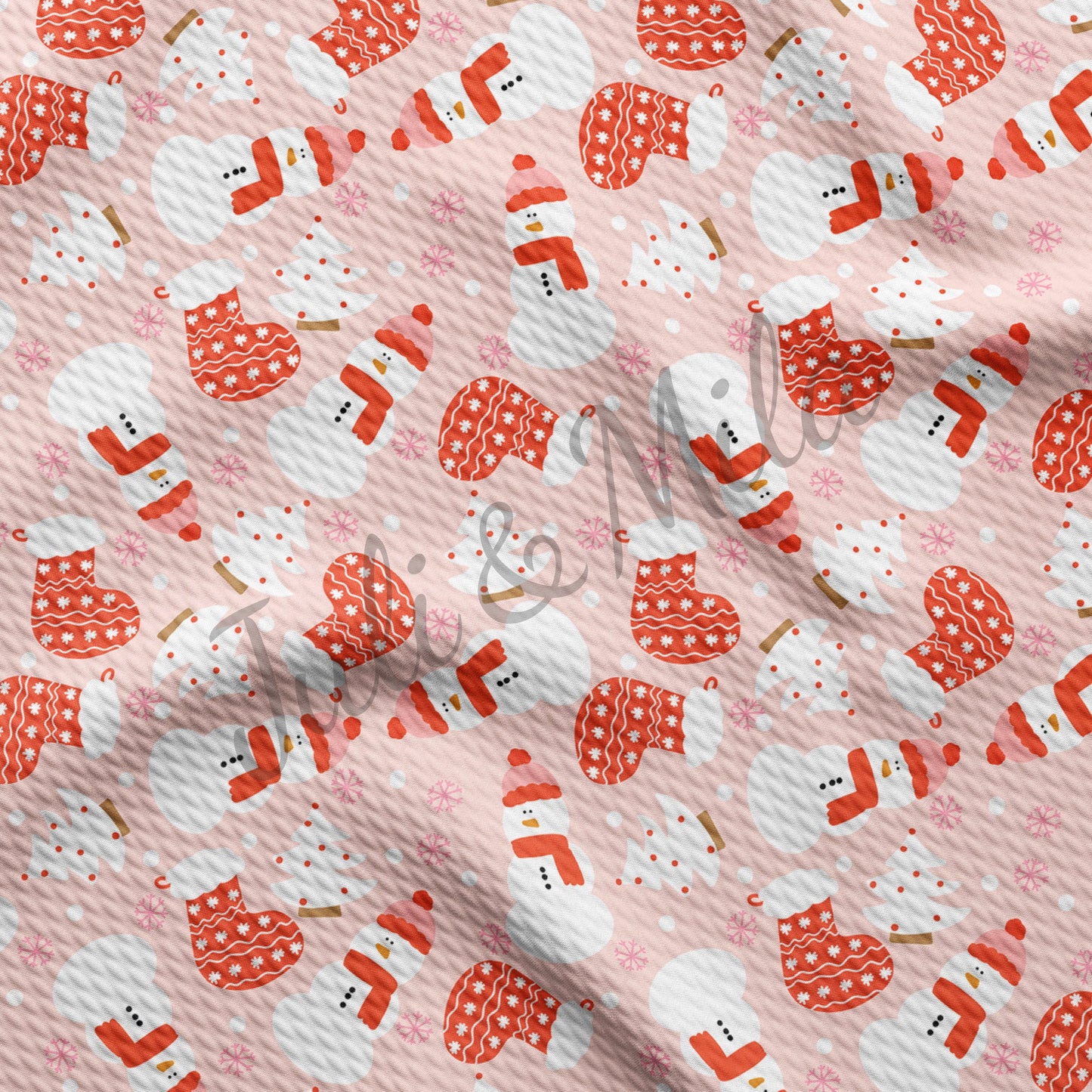 Pink Winter Party Christmas Bullet Fabric AC5