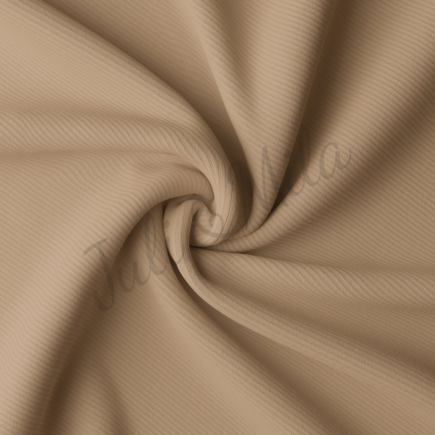 Tan Rib Knit Fabric by the Yard Ribbed Jersey Stretchy Soft Polyester Stretch Fabric 1 Yard
