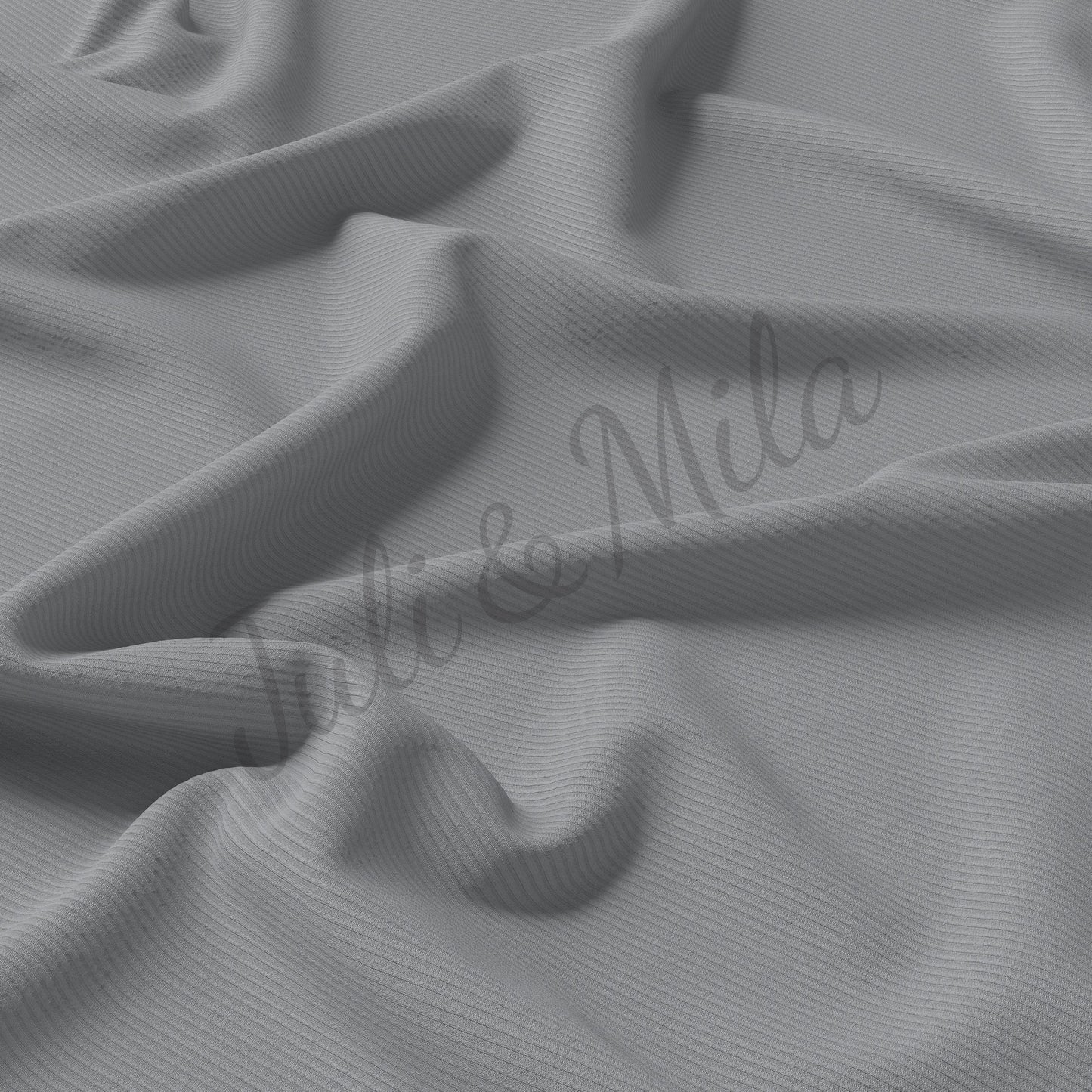 Ultimate Gray Rib Knit Fabric by the Yard Ribbed Jersey Stretchy Soft Polyester Stretch Fabric 1 Yard