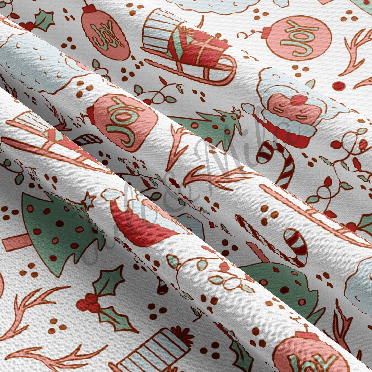 Christmas Printed Liverpool Bullet Textured Fabric by the yard 4Way Stretch Solid Strip Thick Knit Jersey Liverpool Fabric christmaseries66
