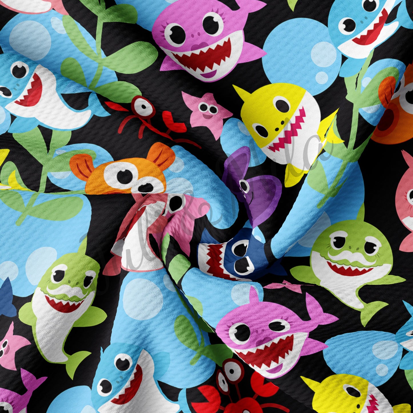Baby Shark  Bullet Fabric (funnysharks) AA334