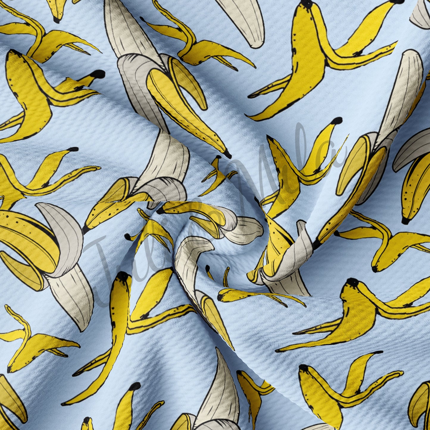 Blue Bananas Bullet Fabric AA2663