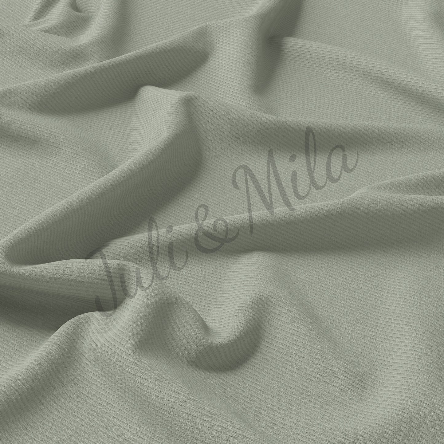 Desert Sage Rib Knit Fabric by the Yard Ribbed Jersey Stretchy Soft Polyester Stretch Fabric 1 Yard
