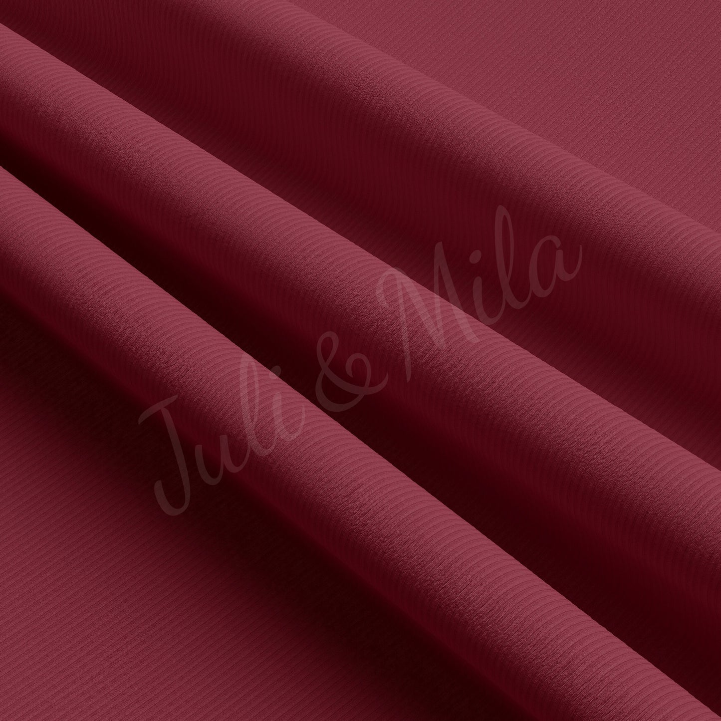 Burgundy  Rib Knit Fabric by the Yard