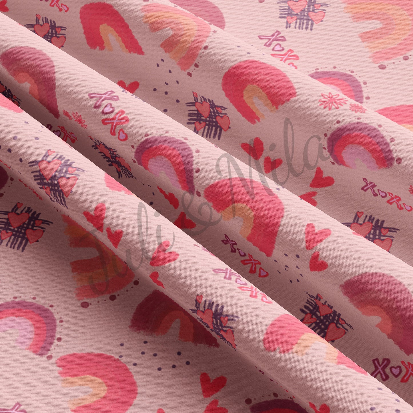 Printed Liverpool Bullet Textured Fabric by the yard 4Way Stretch Solid Strip Thick Knit Jersey Liverpool Fabric Rainbow31