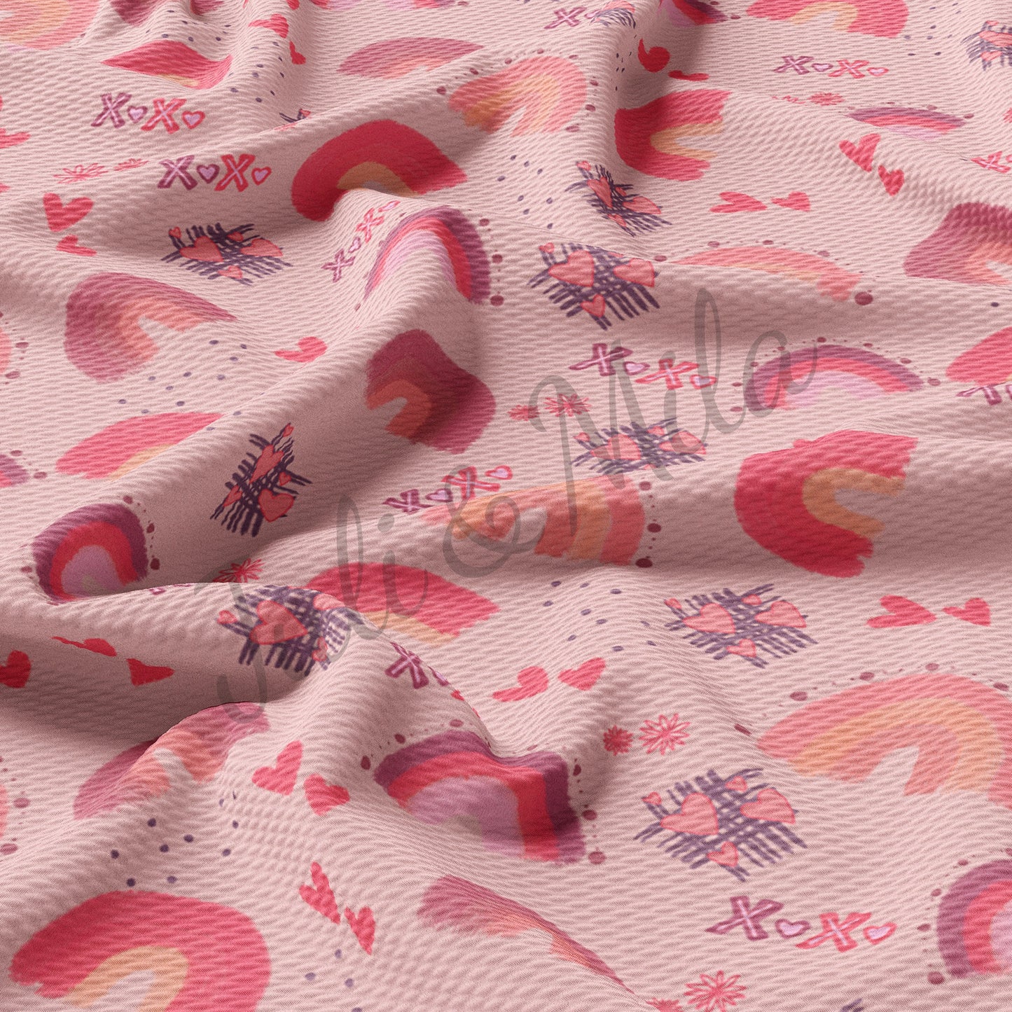 Printed Liverpool Bullet Textured Fabric by the yard 4Way Stretch Solid Strip Thick Knit Jersey Liverpool Fabric Rainbow31