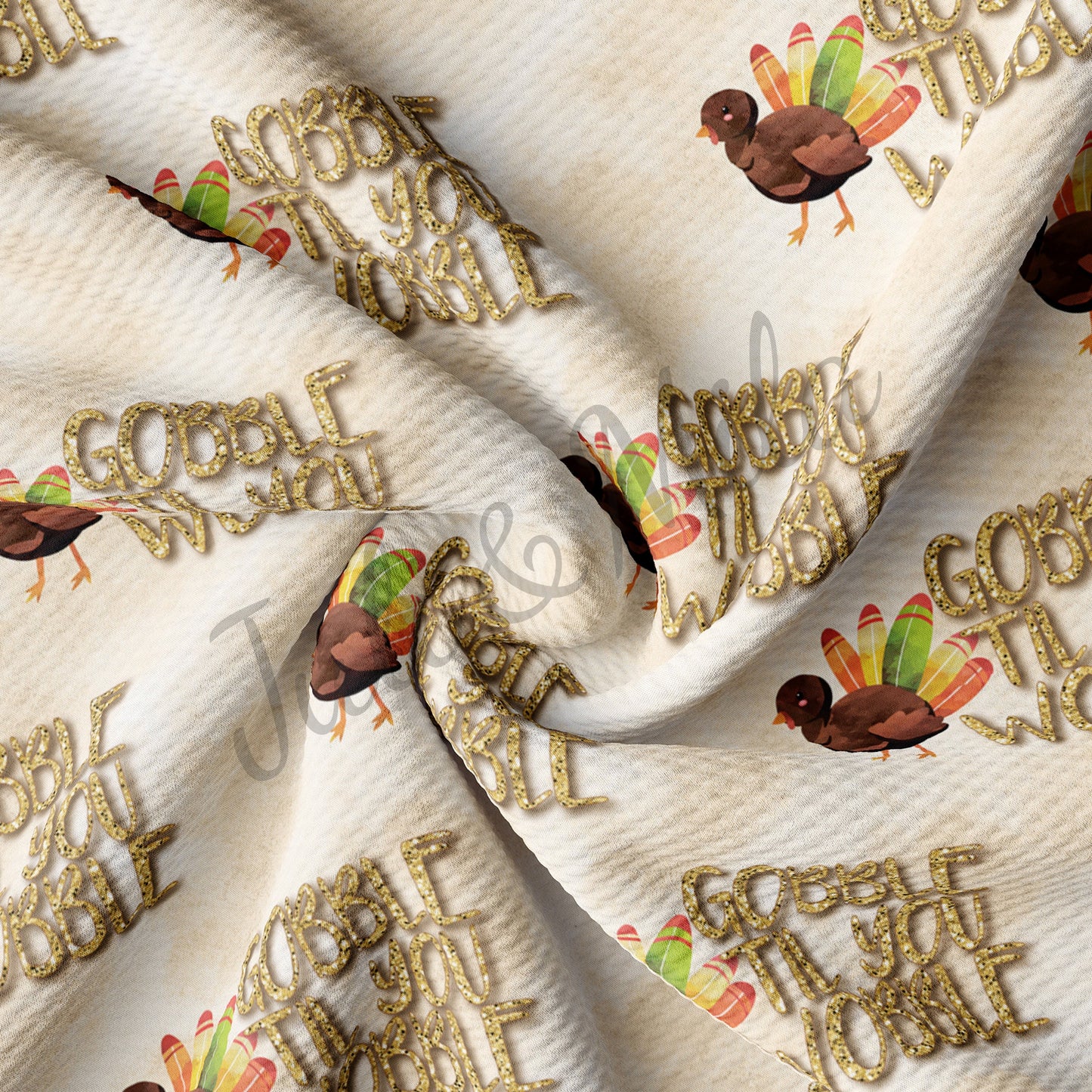 Thanksgiving  Bullet Textured Fabric Gobble