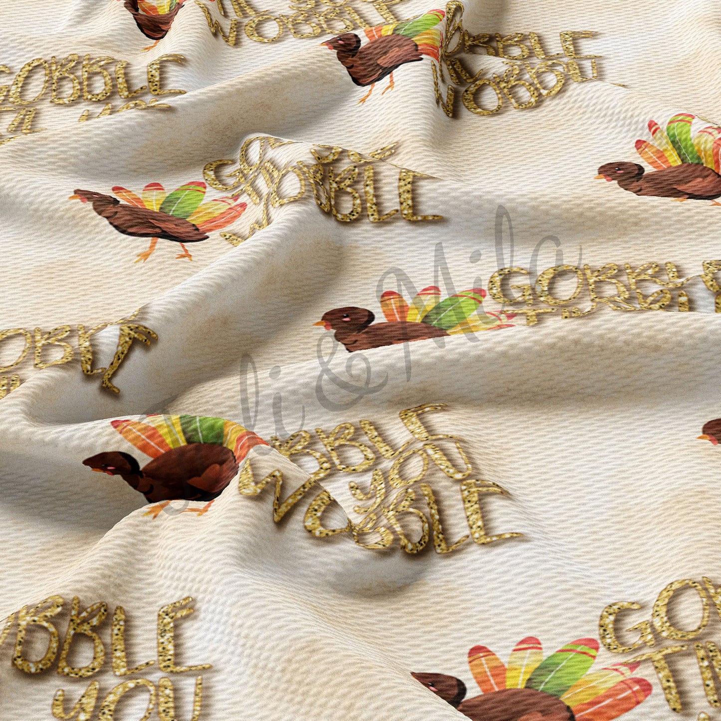 Thanksgiving  Bullet Textured Fabric Gobble