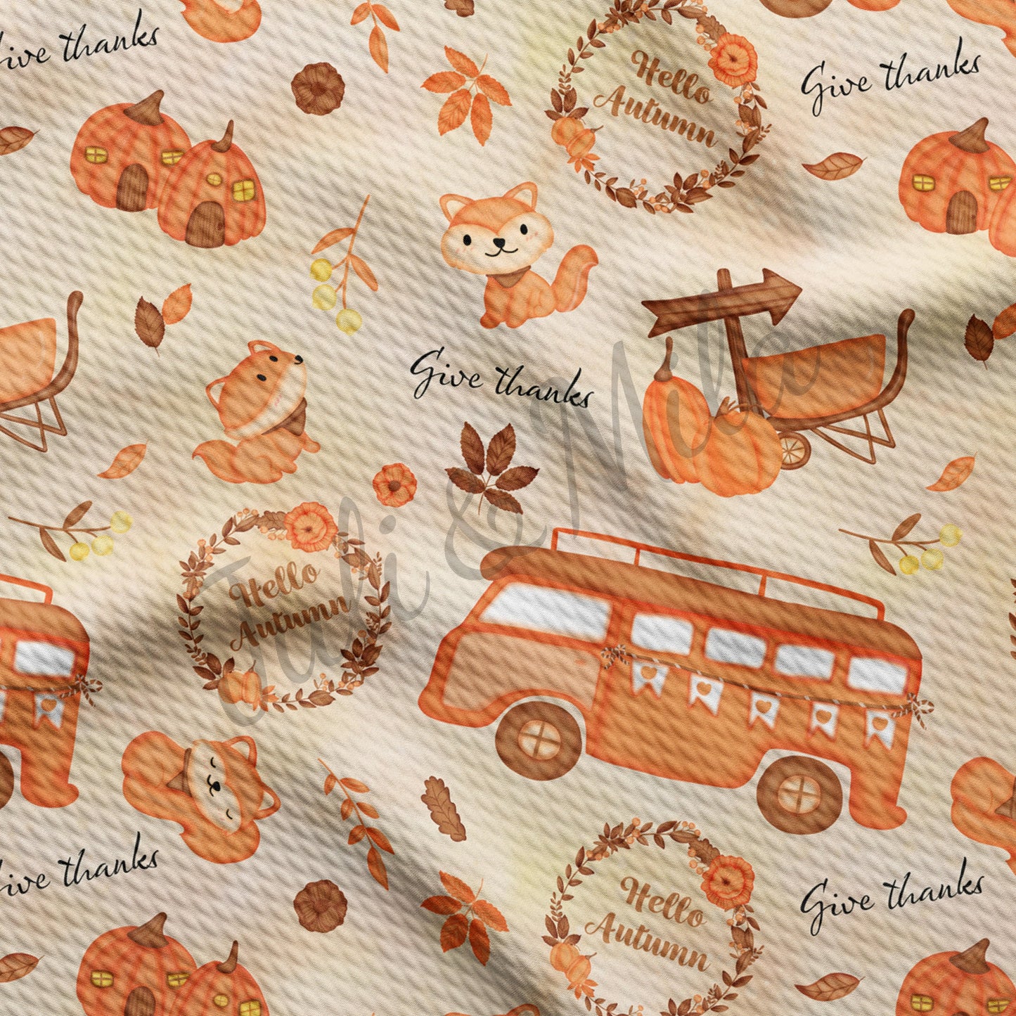 Printed Liverpool Bullet Textured Fabric by the yard 4Way Stretch Solid Strip Thick Knit Jersey Liverpool Fabric pumpkin116