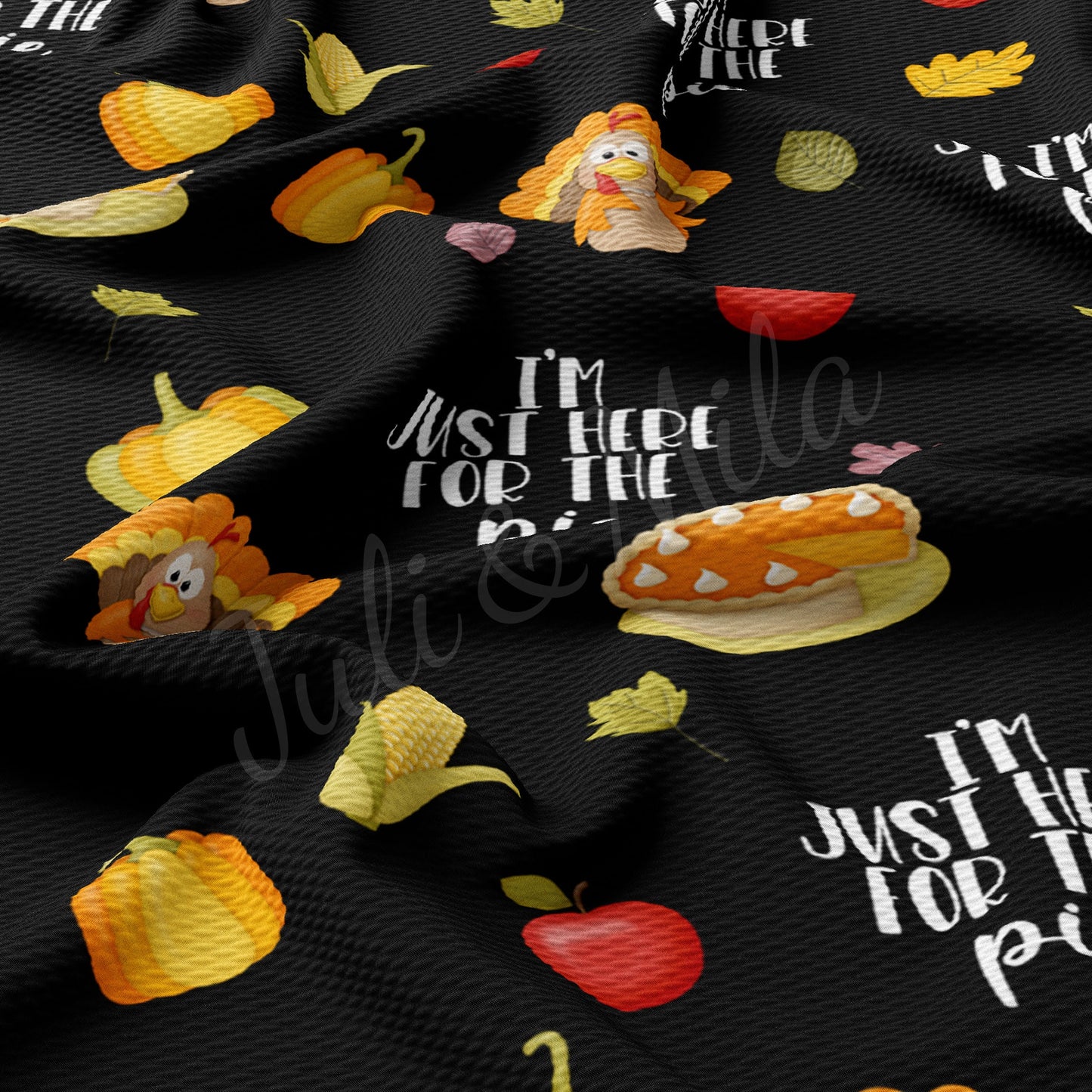 Thanksgiving Printed Liverpool Bullet Textured Fabric by the yard 4Way Stretch Solid Strip Thick Knit Jersey Liverpool Fabric pumpkin200
