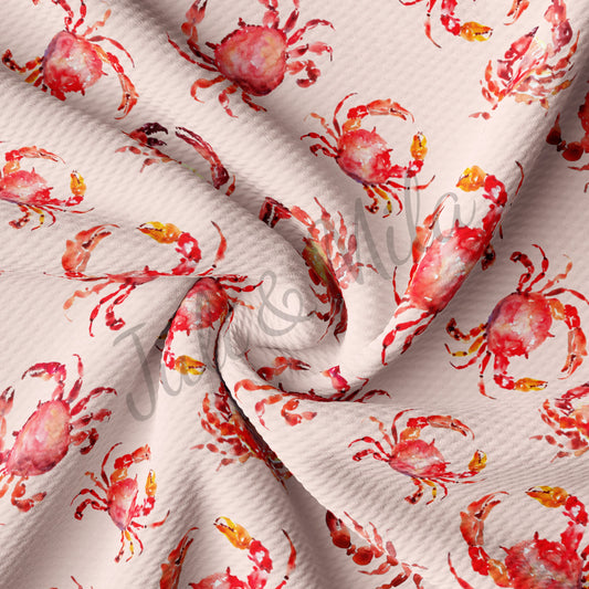 Crab Printed  Bullet Textured Fabric AA94