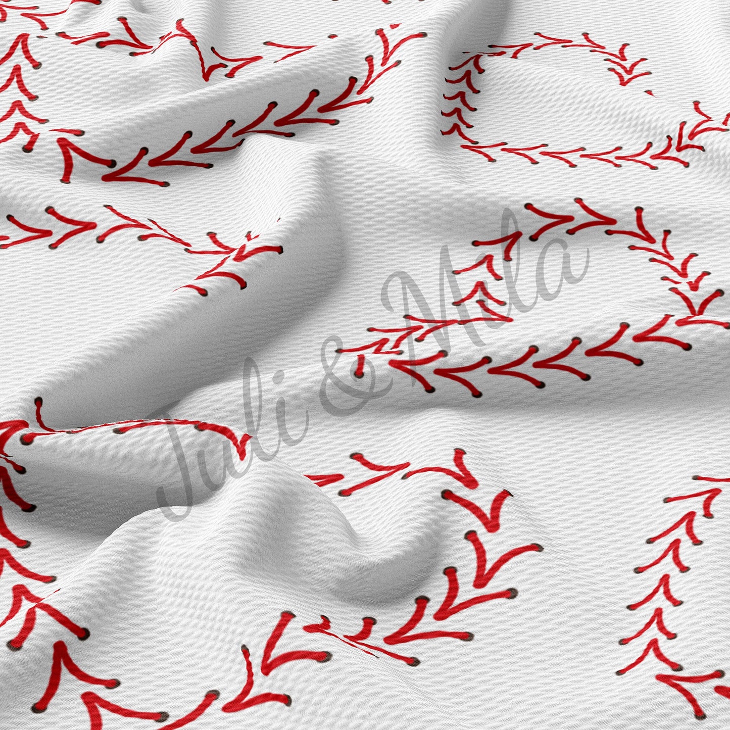 Baseball Hearts Bullet Textured Fabric AA328