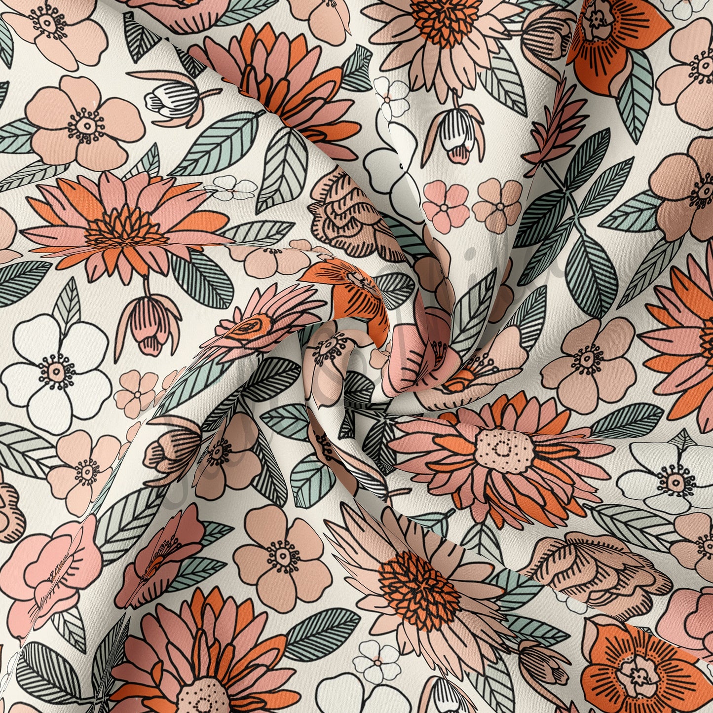 DBP Fabric Double Brushed Polyester Fabric Floral56