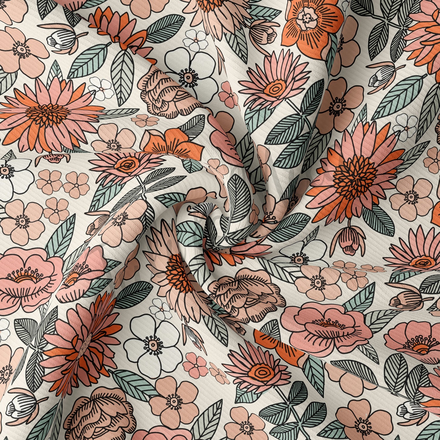Rib Knit - Floral