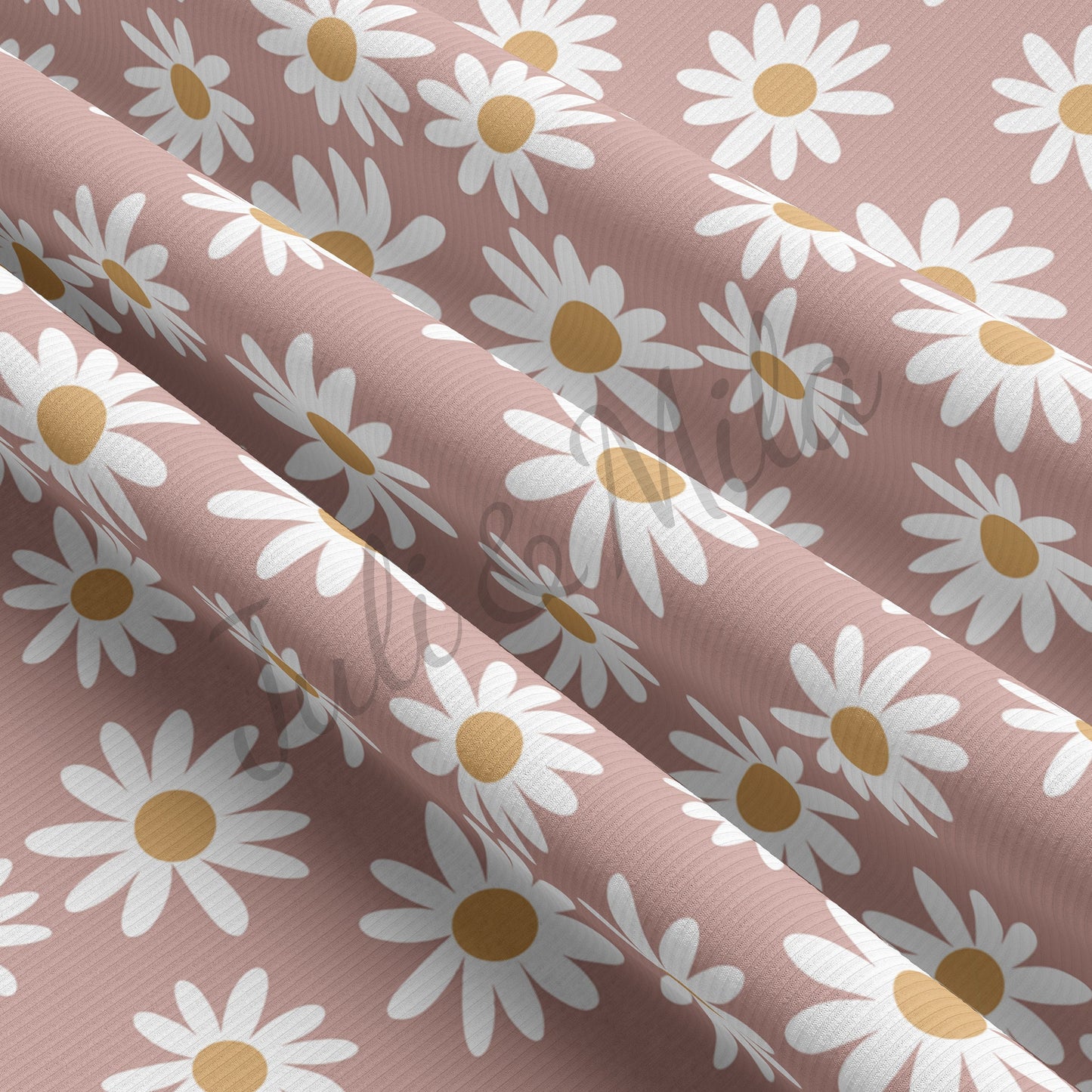 Rib Knit Fabric   floral54
