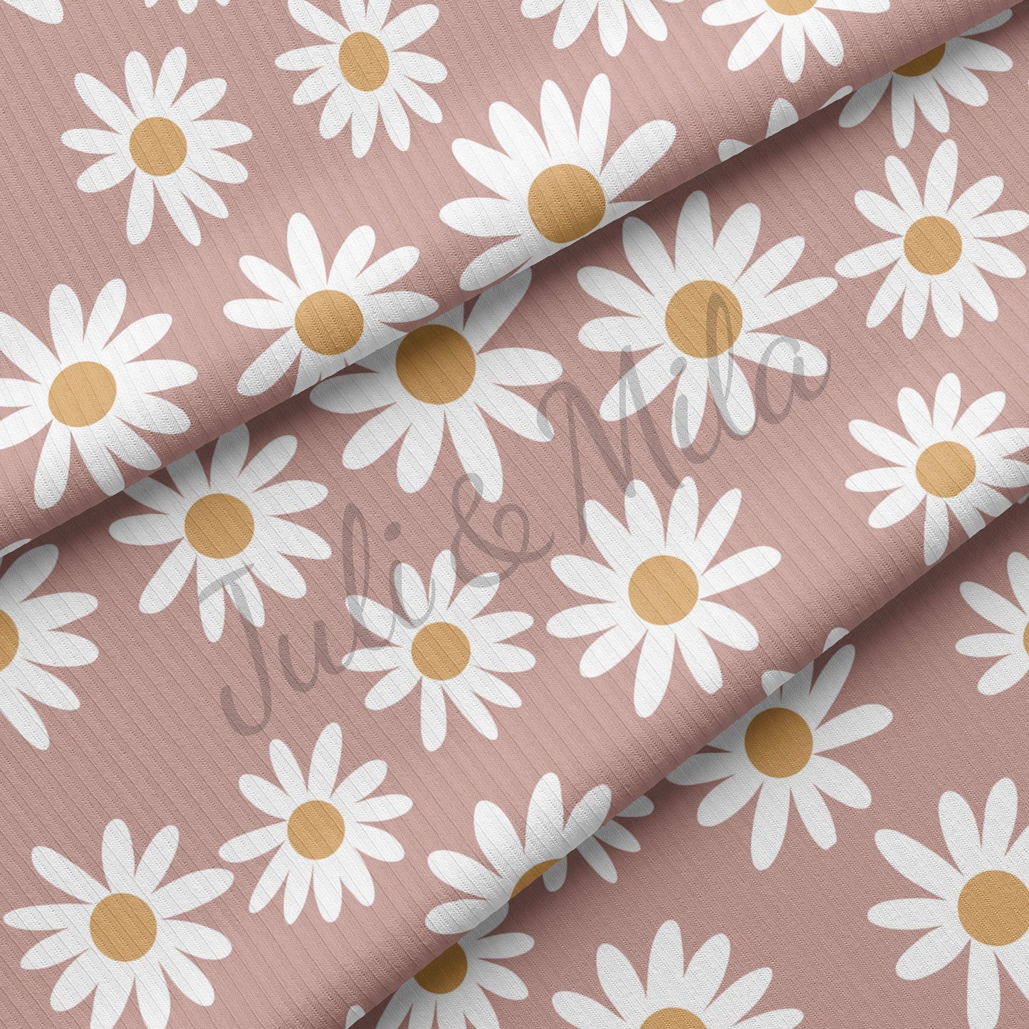 Rib Knit Fabric   floral54