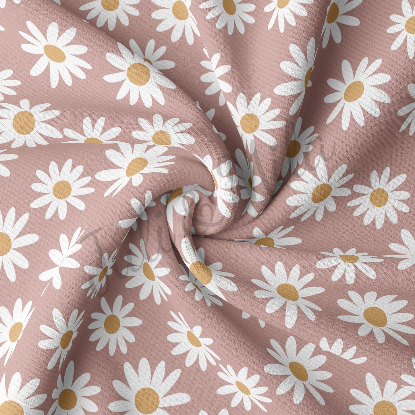 Rib Knit Fabric   floral54