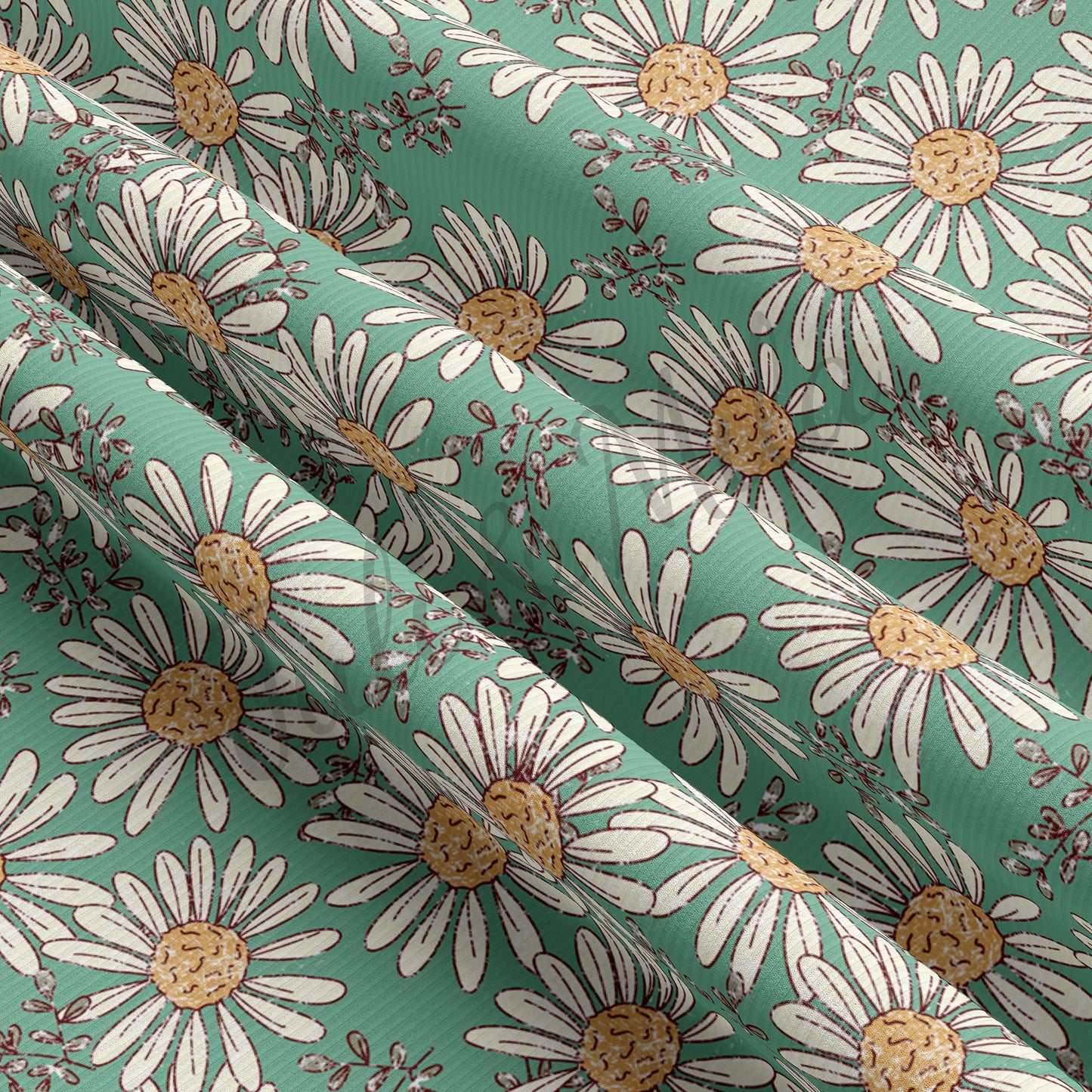 Rib Knit Fabric Floral66