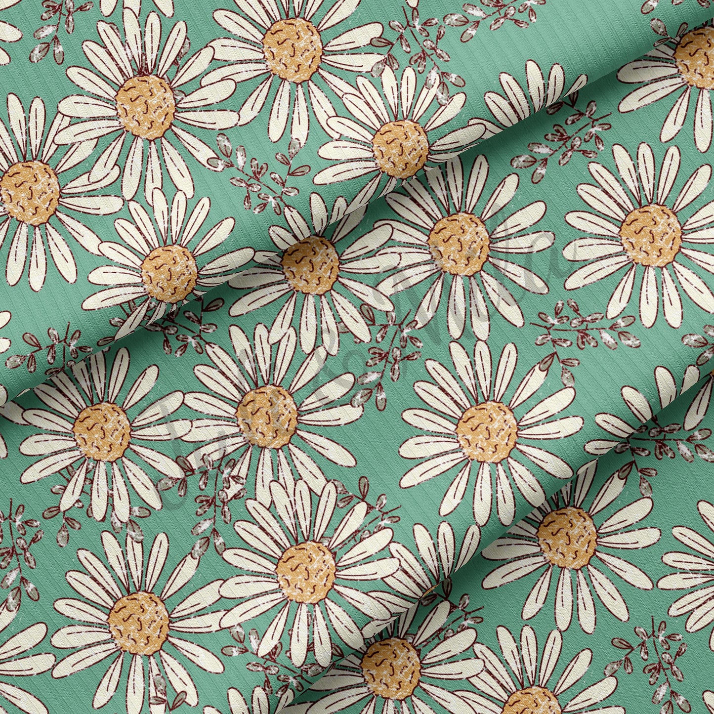 Rib Knit Fabric Floral66