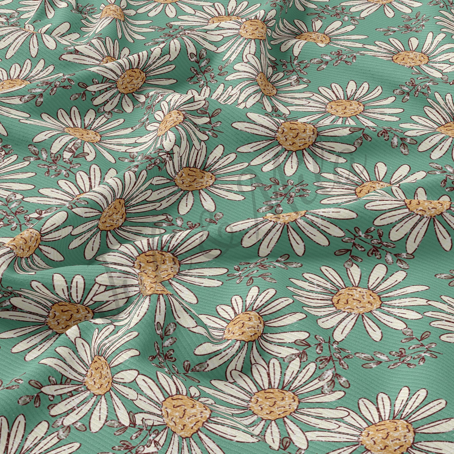 Rib Knit Fabric Floral66